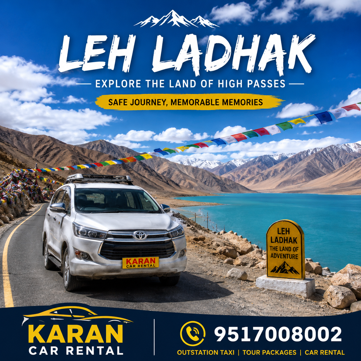 Chandigarh to Leh Ladakh Taxi Service